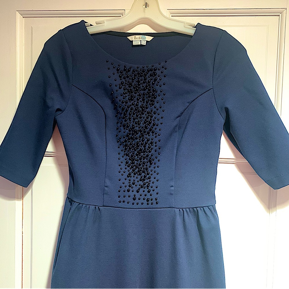 Boden beaded fit flare dress